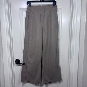 NWT Halara Ribbed High Waisted Wide Leg Casual Pants Women’s M Petite Taupe